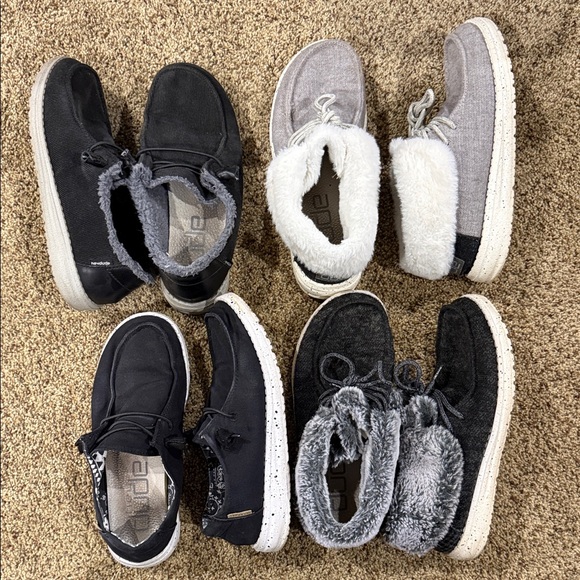 Hey Dude Shoes - Hey Dude Women's Casual Flats & Loafers in Black and Light Gray